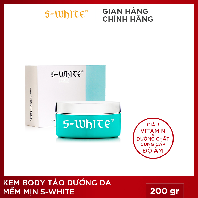 Kem body táo dưỡng da mềm mịn S-White 200gr
