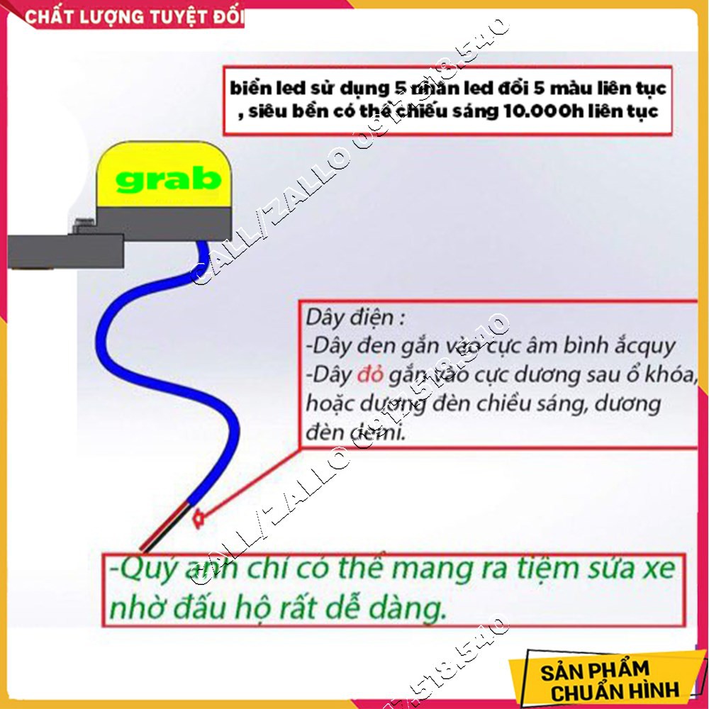 Bảng LED gắn chân gương xe máy
