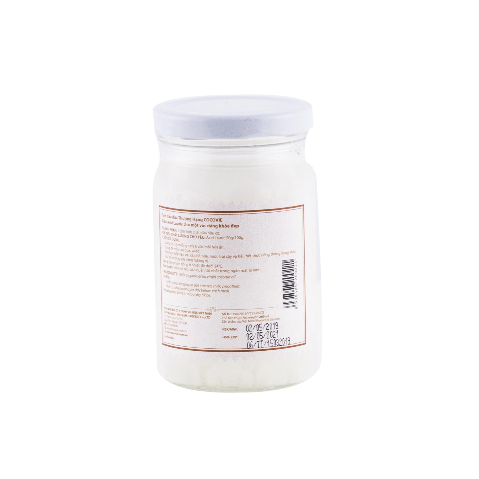 [HCM]TINH DẦU DỪA HỮU CƠ COCOVIE 260ML