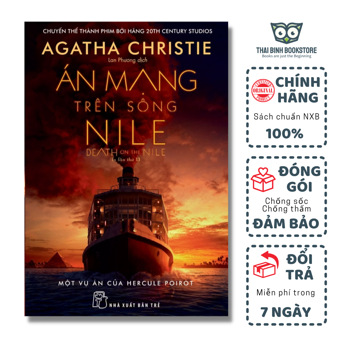 Sách - Án Mạng Trên Sông Nile (Tái Bản 2021) - Truyện Trinh Thám - Agatha Christie - Thái Bình Bookstore