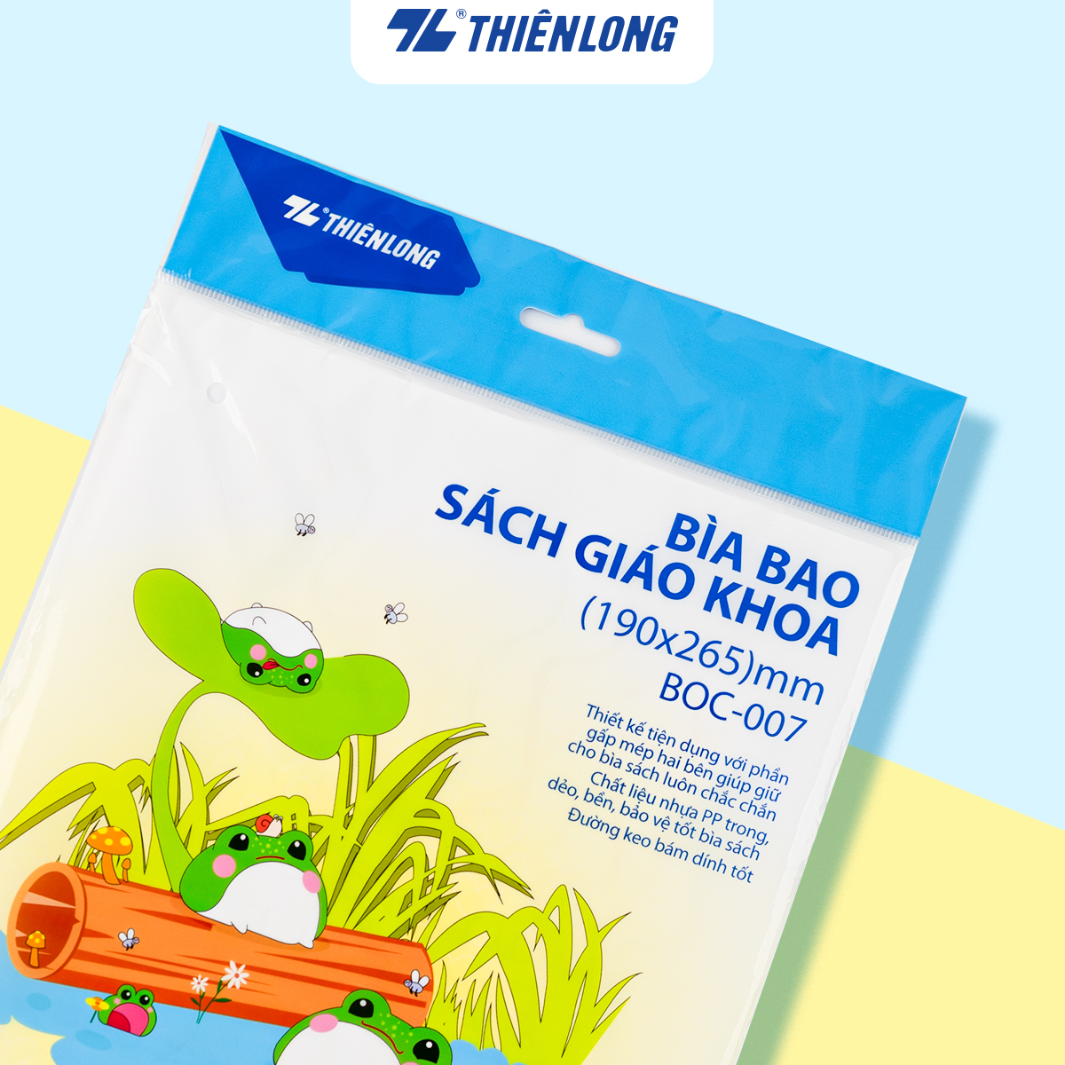 Túi 10 bìa bao sách giáo khoa thiên long boc-007