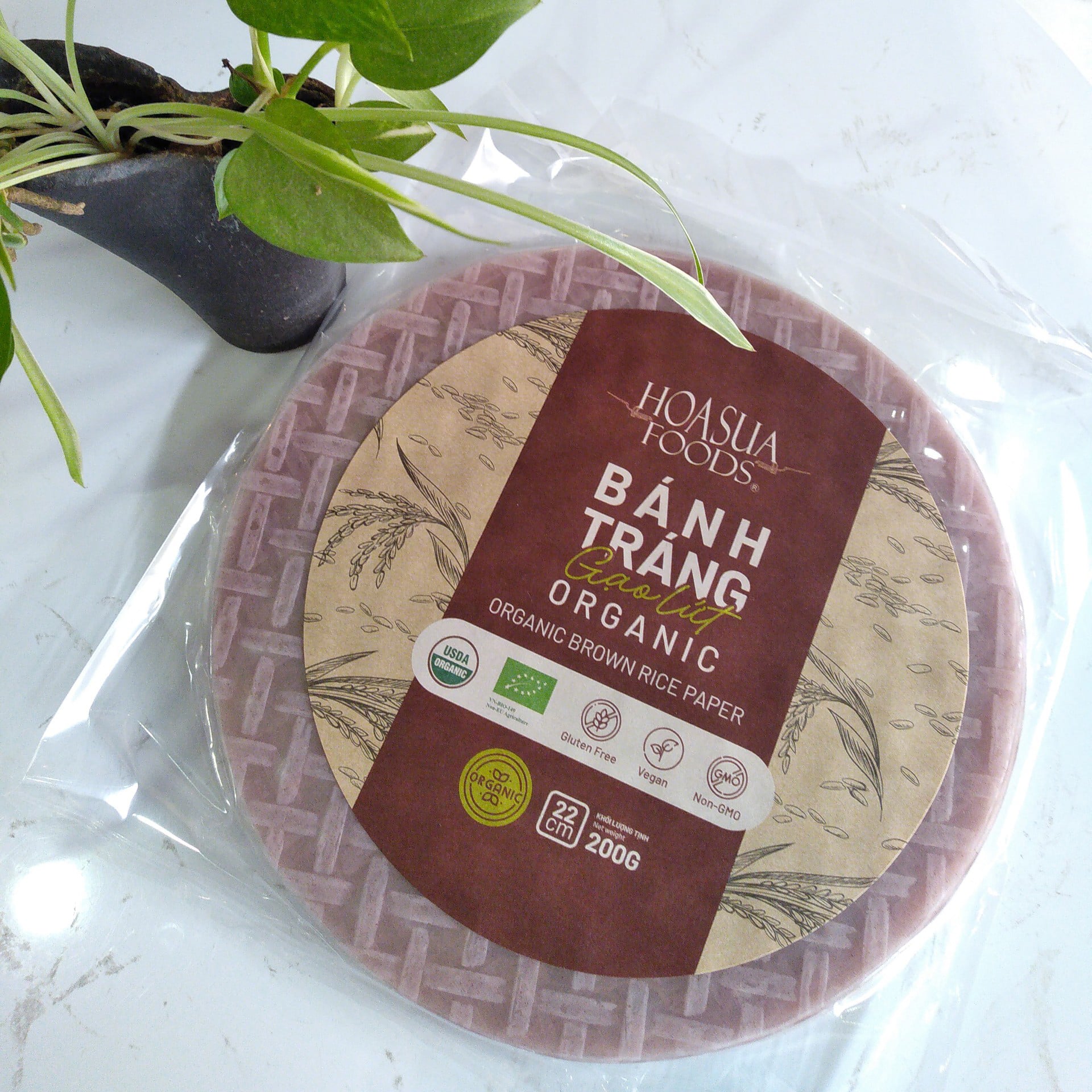 Bánh tráng gạo hữu cơ Hoa Sữa 200g - Bánh tráng gạo trắng/Bánh tráng gạo lứt - Leafhouse hcm