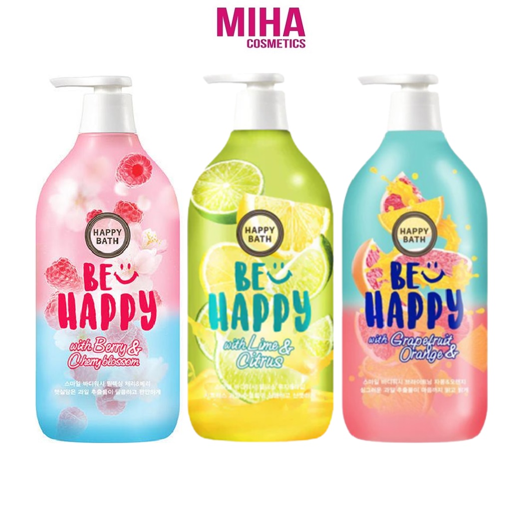 Sữa tắm thiên nhiên happy bath be happy smile body wash 900ml hàn quốc