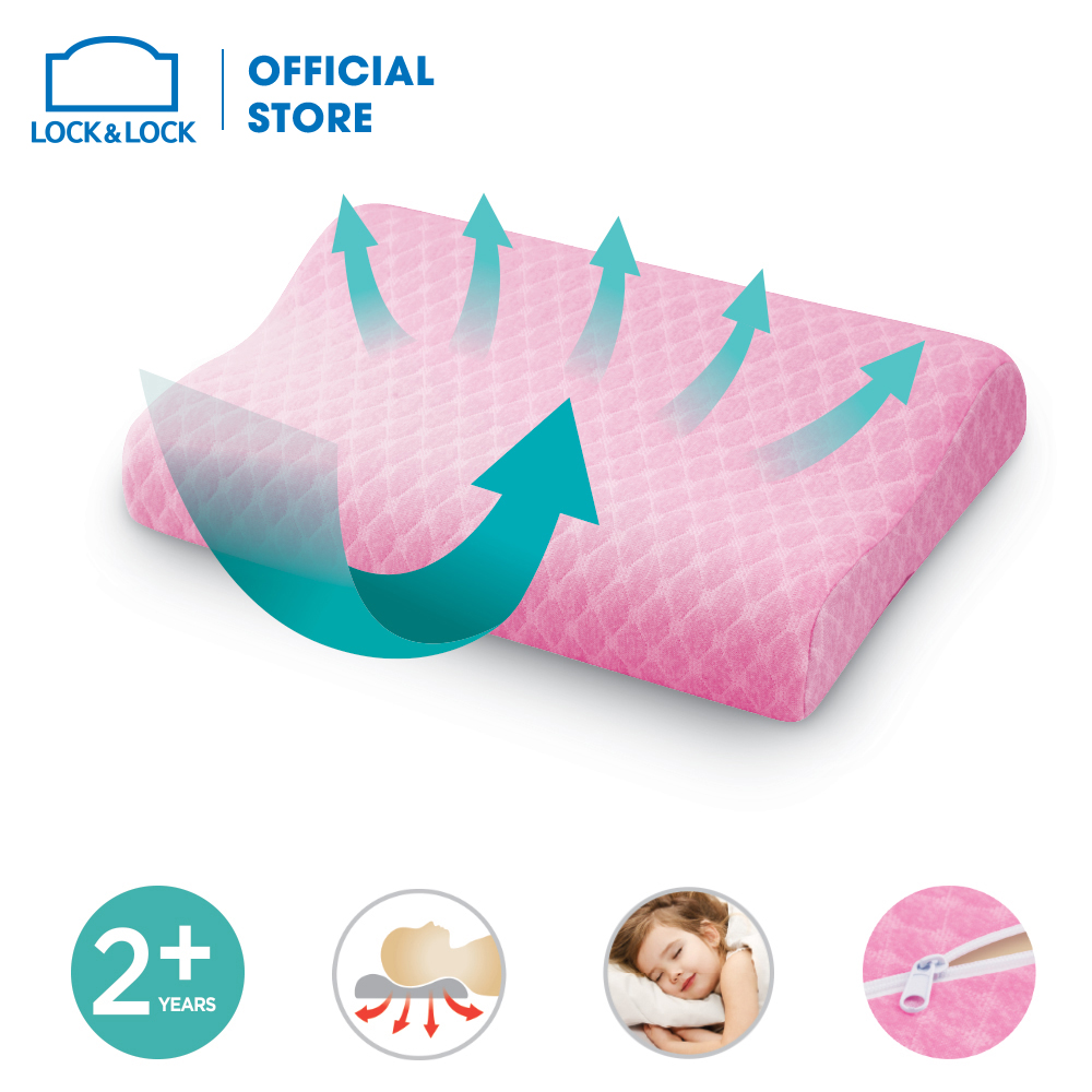 Gối Memory Foam Cho Bé Lock&Lock - HLW181 mút hoạt tính, bọc vải