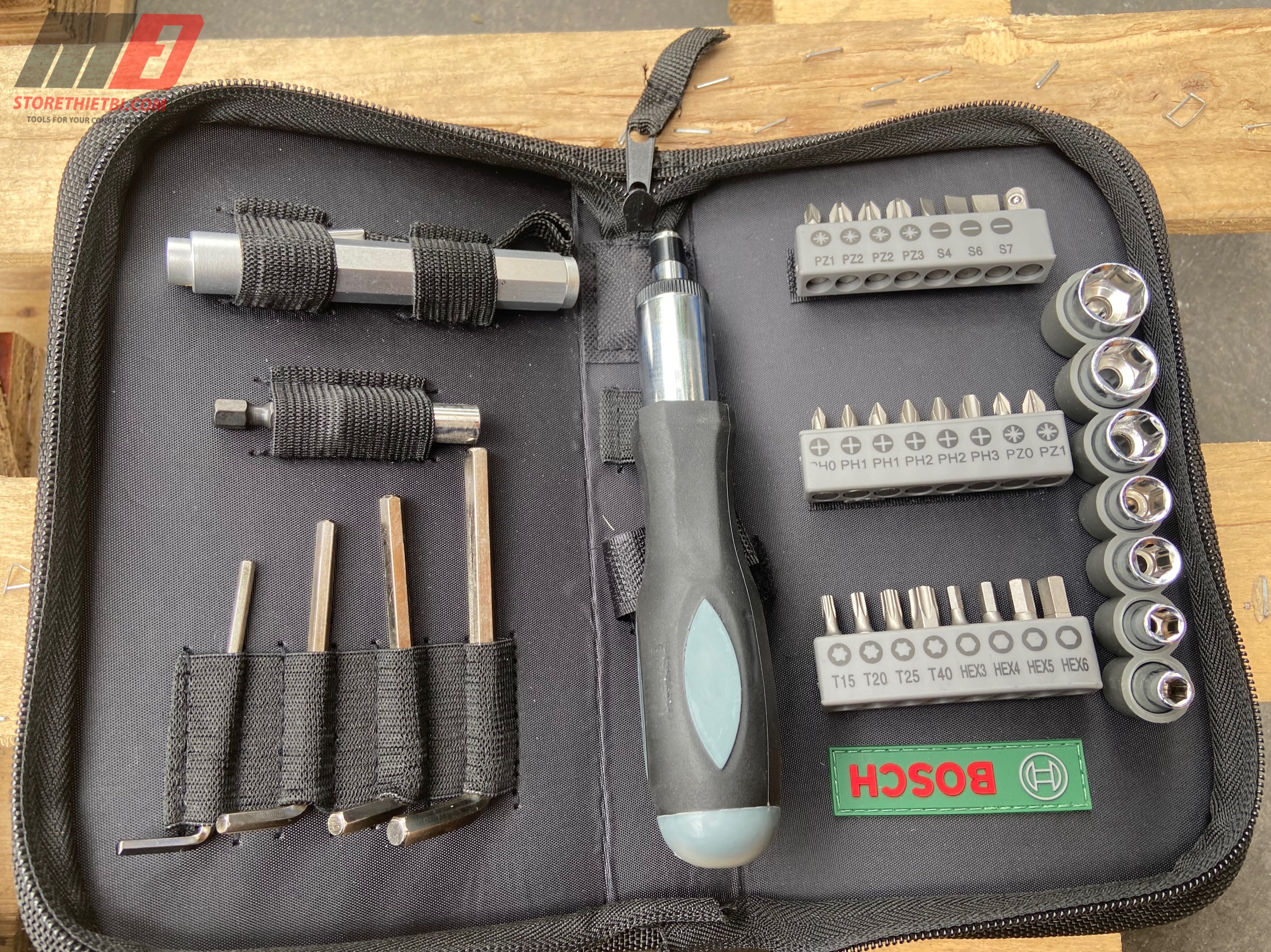 2607019506 bộ dụng cụ vặn vít 38 chi tiết bosch chính hãng