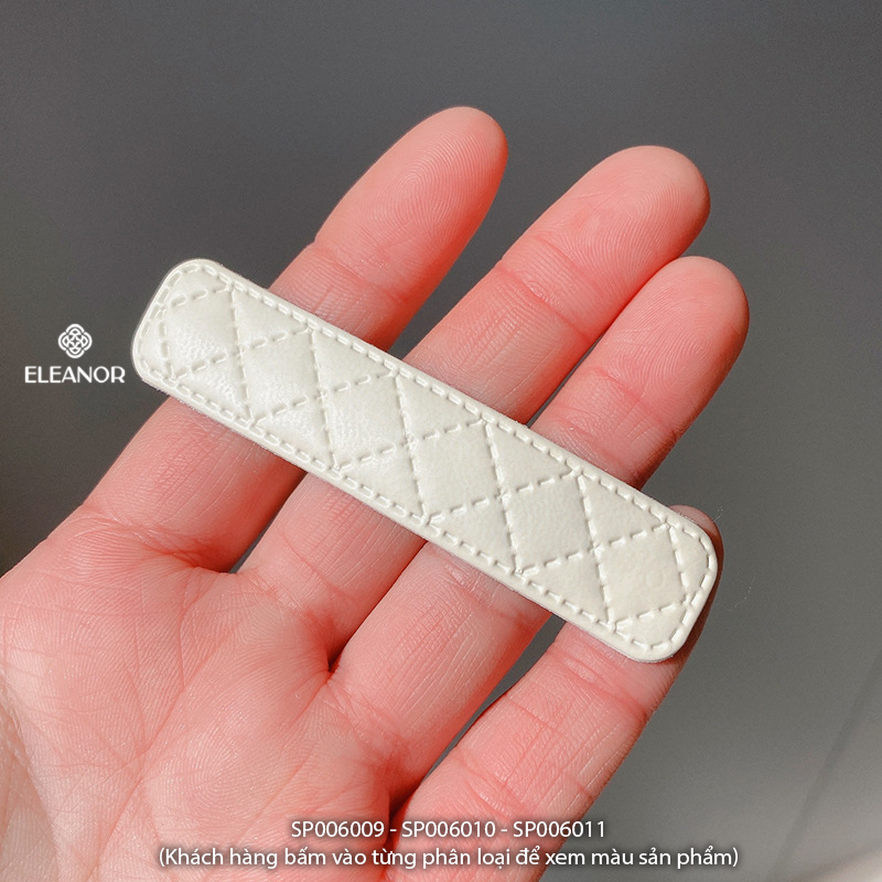 Kẹp tóc nữ Eleanor Accessories kẹp tóc mái bọc da trơn basic phụ kiện tóc 6009