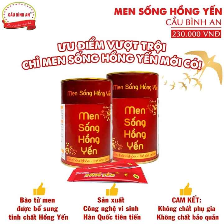 Men sống hồng yến Cầu Bình An (hộp 20 gói)