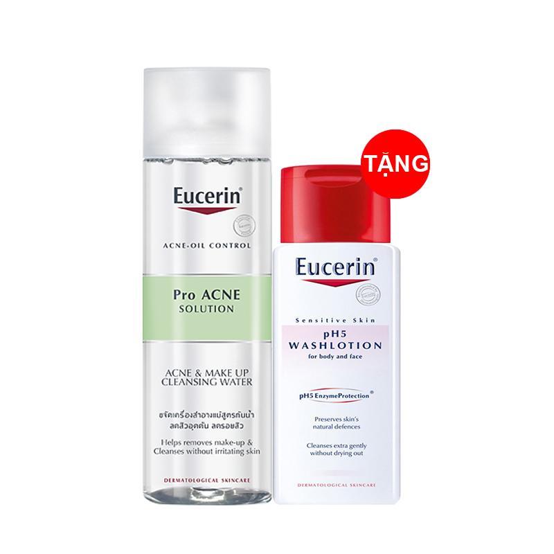 (MUA 1 TẶNG 1) NƯỚC TẨY TRANG CHO DA DẦU NHỜN EUCERIN PROACNE MAKE UP CLEANSING WATER TẶNG SỮA TẮM PH5 WASHLOTION 75ML