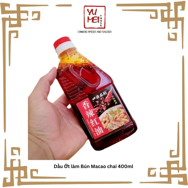 Dầu ớt tê cay làm bún macao chai 400ml