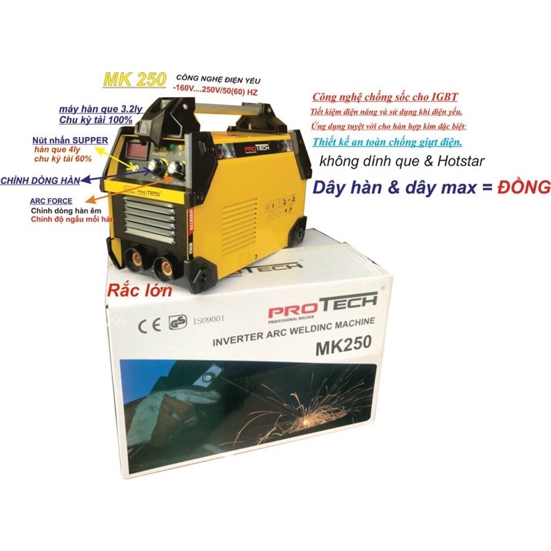 Máy hàn protech mk-250, máy hàn chuyên điện yếu mk-250