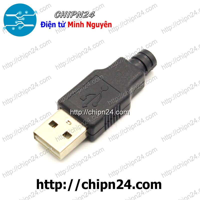Đầu+vỏ nhựa usb a đực