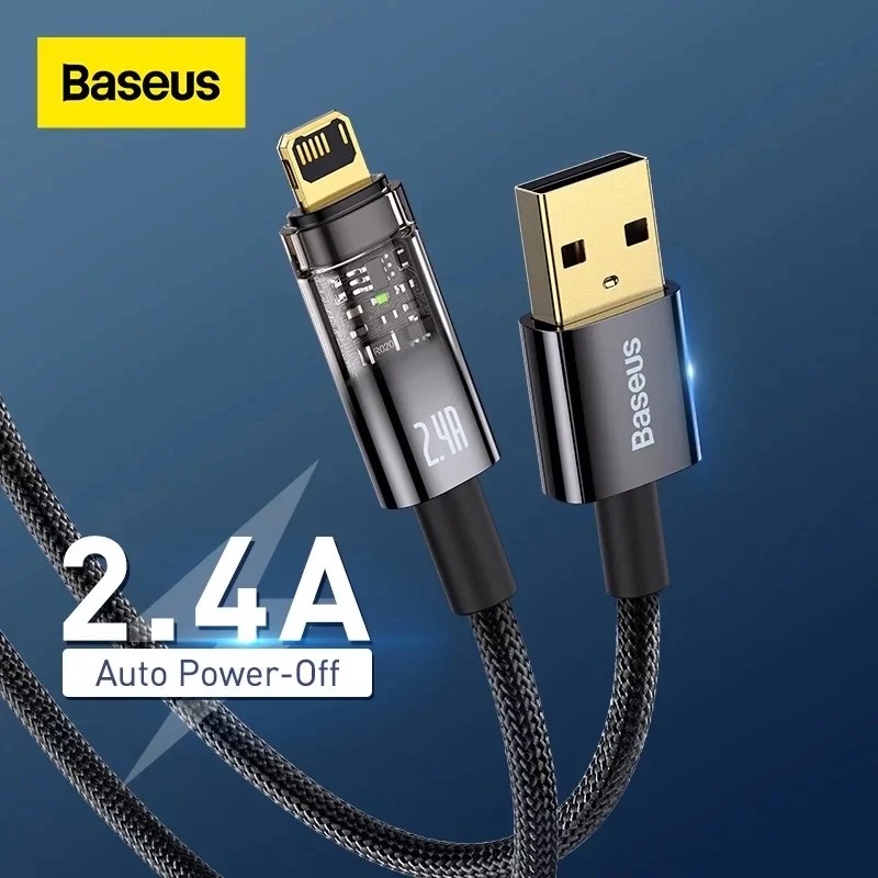 Cáp Sạc Lightning Tự Ngắt Gen2 Baseus Explorer Series dùng cho iPhone (USB to Lightning, Auto Power-Off, 2.4A Fast Charging & Data Cable)