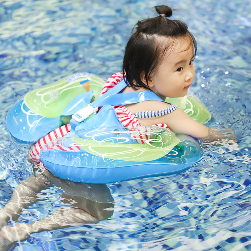Vòng bơi cho bé, vòng nằm, túi khí đôi, chống lật và chống sặc nước, vòng dưới nách cho bé, bé 0-6 vòng cổ tuổi