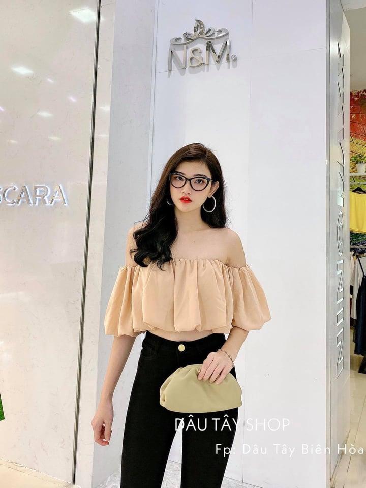 Áo voan rớt tay hình trái bí luôn hot TTKX0571