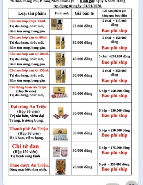 Cồn xoa bóp đa dụng An Triệu - Chai 60ml
