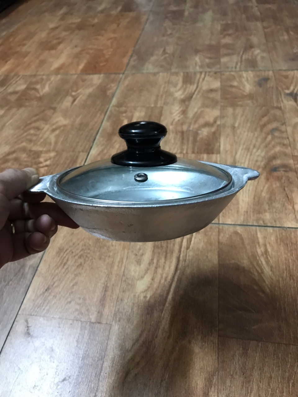 Chảo gang đúc 16.5cm*4cm kèm nắp kính