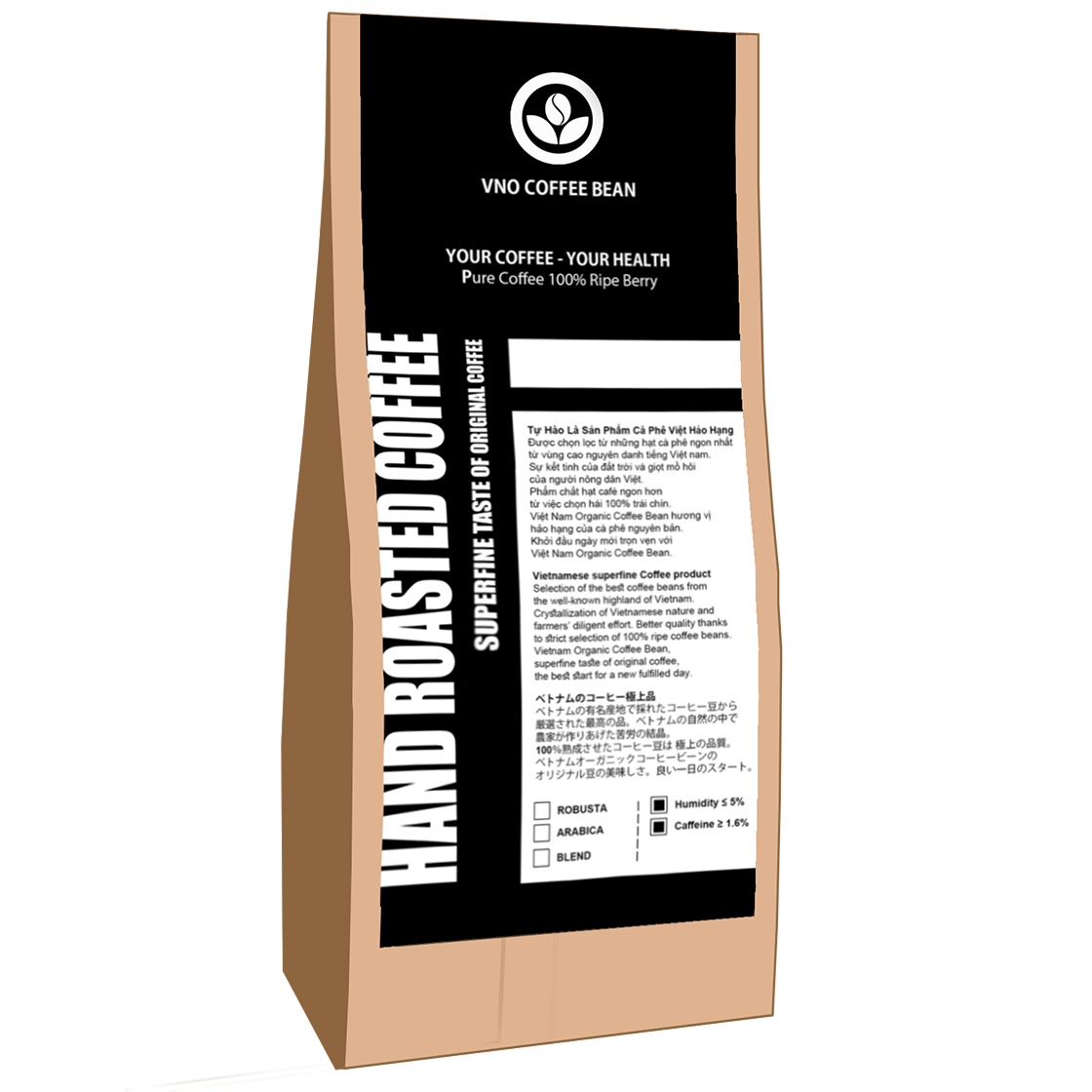 [HCM]CÀ PHÊ HỮU CƠ ARABICA RANG MỘC NGUYÊN HẠT TÚI 200GR