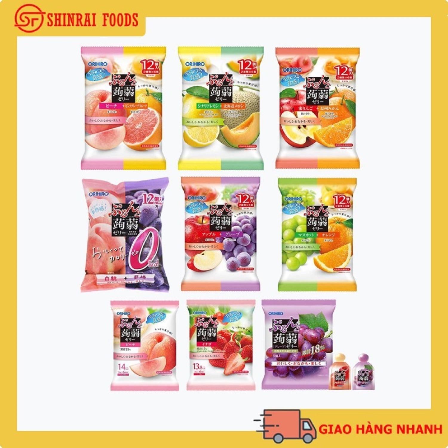 Thạch trái cây Orihiro Nhật Bản - gói 12 cái