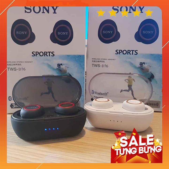 Gi m gi Tai nghe Bluetooth en Sony sport TWS D76 R t m Bass