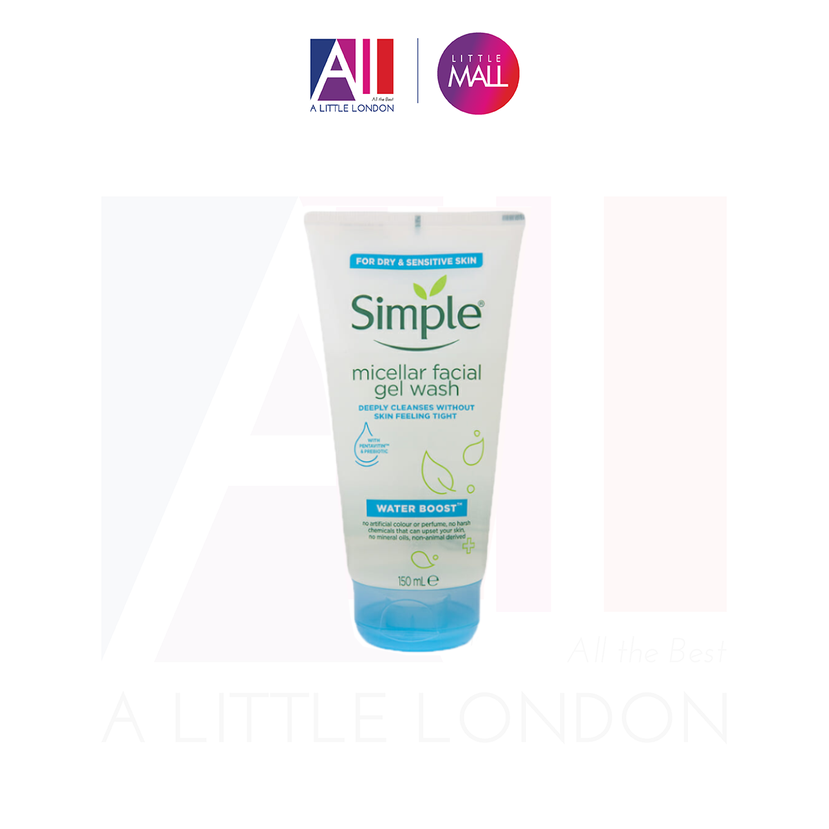 Sữa rửa mặt Simple Water Boost Micellar Facial Gel Wash 150ml (Bill Anh)
