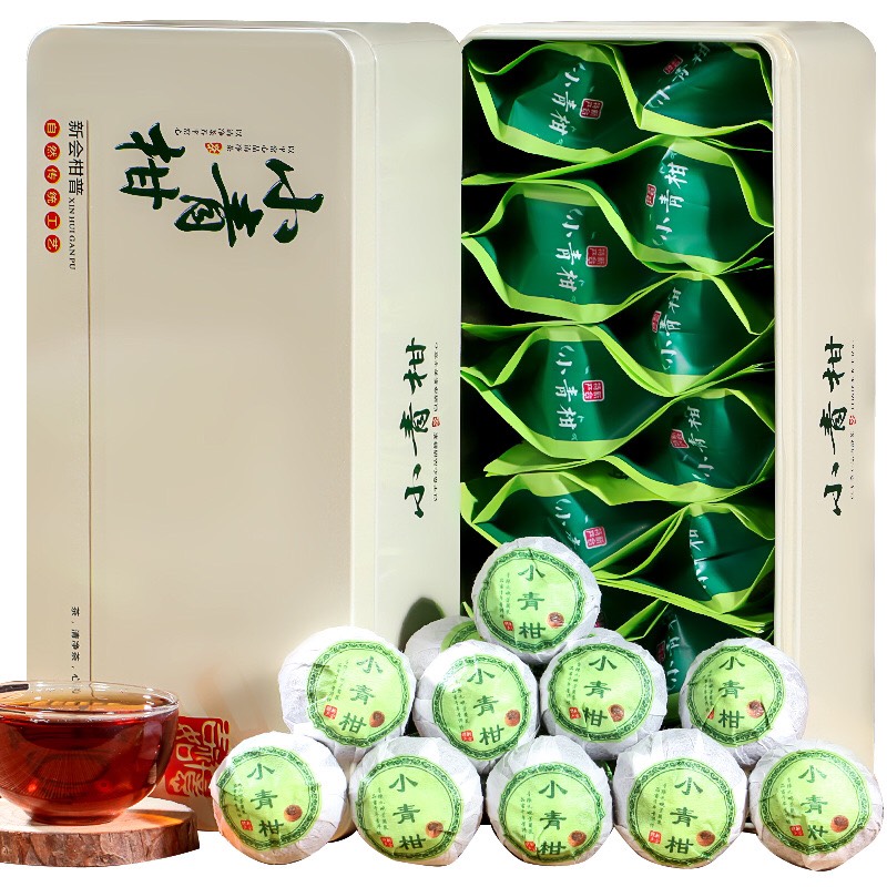 [HCM]Trà phổ nhĩ quýt ( tiểu thanh cam) hộp thiếc 12 trái