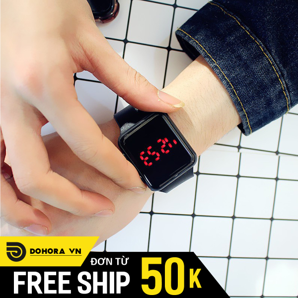 Đồng hồ điện tử hiển thị đèn Led AP watch unisex A160, dây nhựa siêu bền, kiểu dáng mới độc đáo, bảo hành 6 tháng