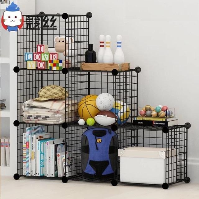 Kệ lưới sắt lắp ghép đa năng 6 ngăn - Tấm lưới thép đa năng có thể ghép Giá sách, Tủ quần áo,kệ trang trí cây cảnh KT 35x35