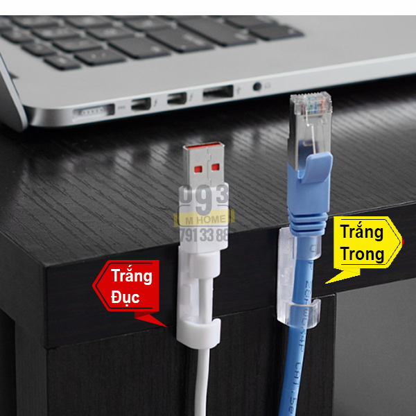 Combo 10 Kẹp Giữ Dây Điện Gọn GàngMóc Dán Cố Định Dây Điện Loại Lớn
