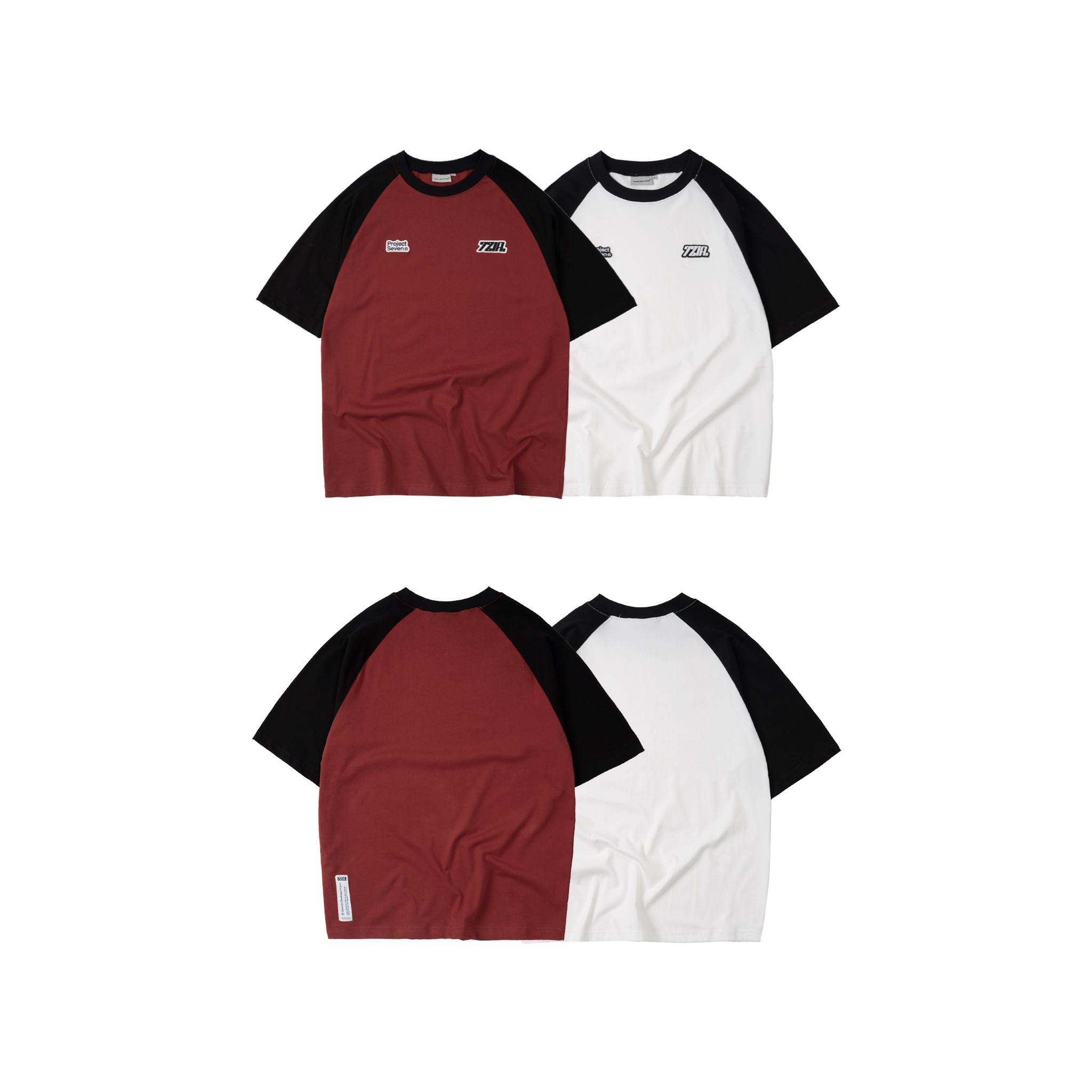 Áo thun 7ZIA form rộng tay raglan / ProjectSeven - 2 màu