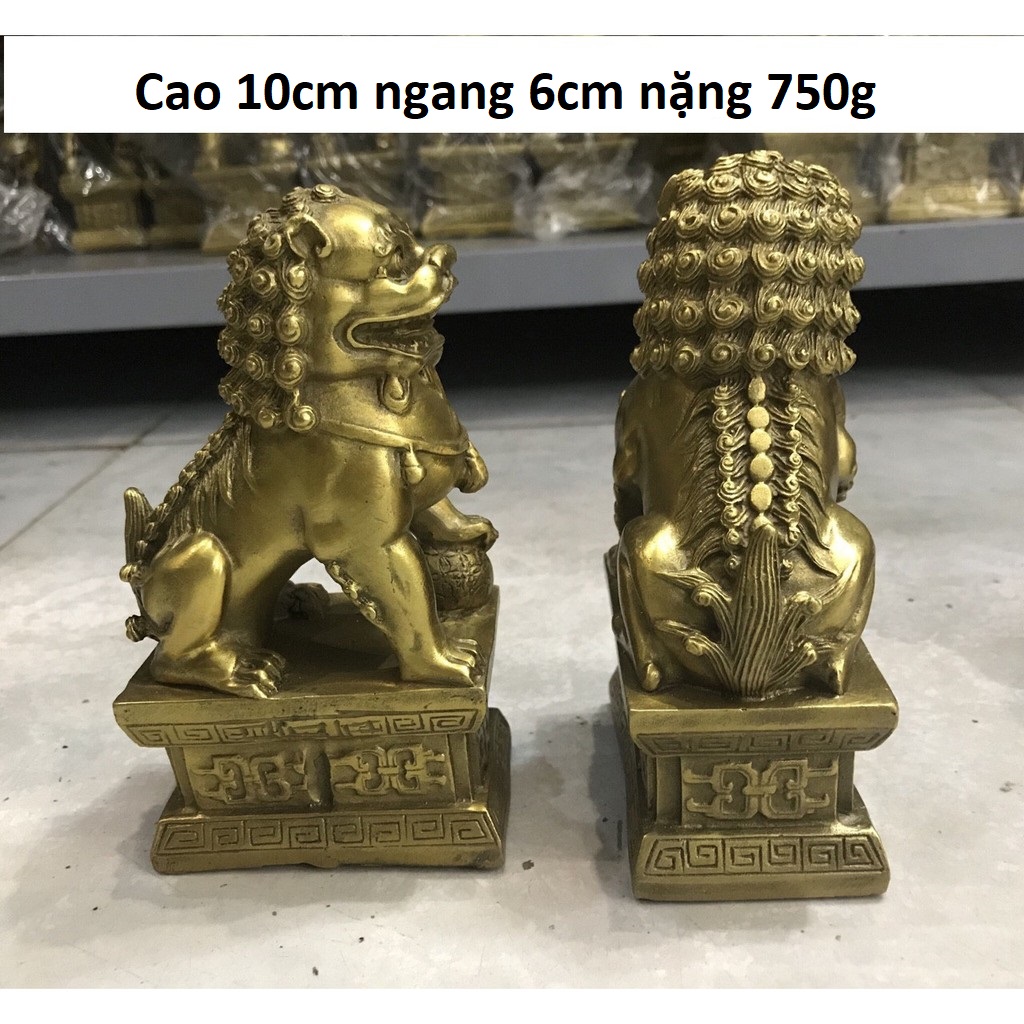 Cặp nghê ngồi bệ bằng đồng cao cấp