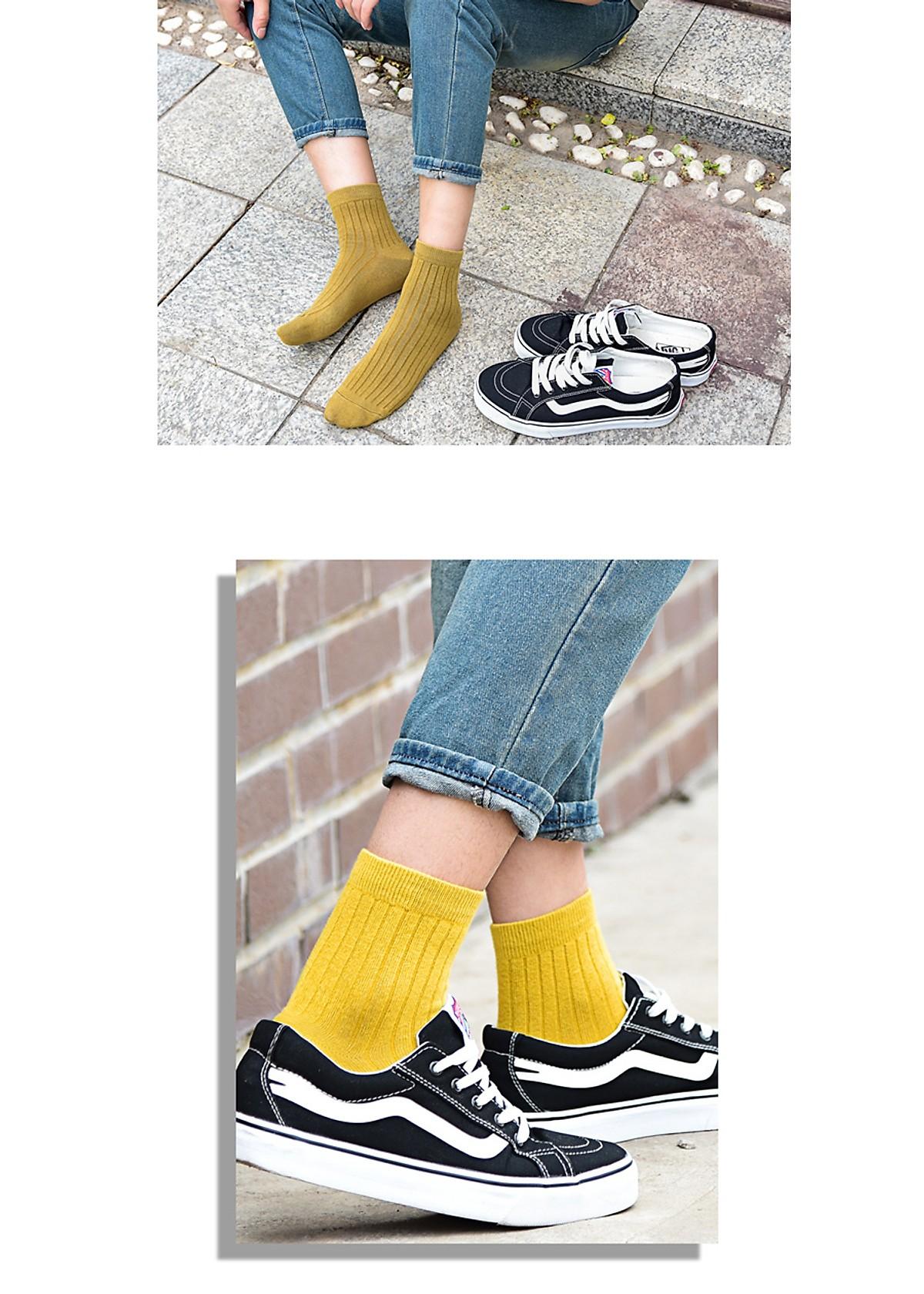 combo 05 đôi tất gân cổ cao