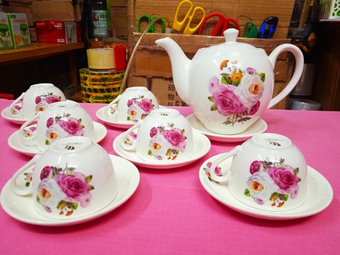 BỘ ẤM CHÉN PHA TRÀ MÙA XUÂN - GỐM SỨ CAO CẤP