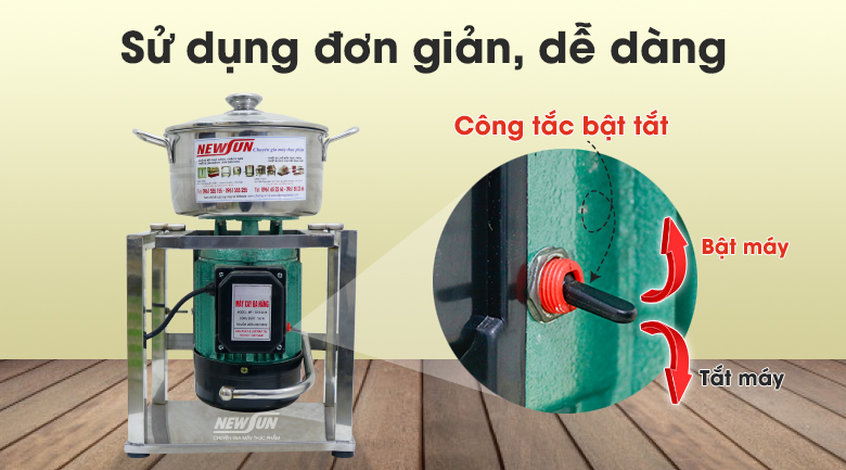 Máy Xay Thịt Làm Giò Chả Mini 0,5kg Newsun, Công suất 750W, Chân Vuông - Hàng Chính Hãng-🎁Qùa Tặng Phụ Kiện