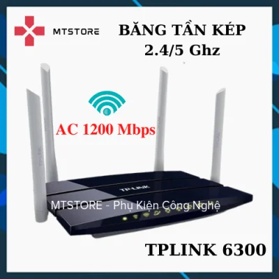 Router wifi TPLINK băng tần kép 6300 chuẩn AC 1200 Mbps , Modem wifi sóng xuyên tường băng tần kép, bộ phát wifi 5ghz, cuc phat wifi, bo phat wifi tplink, bộ phát wifi tplink- Hàng Thanh Ly 95%