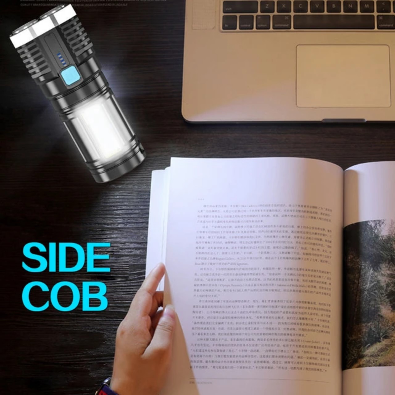 1200W super bright 4 LED flashlight portable long range portable rechargeable travel flashlight white light 4 modes, portable USB rechargeable flashlight