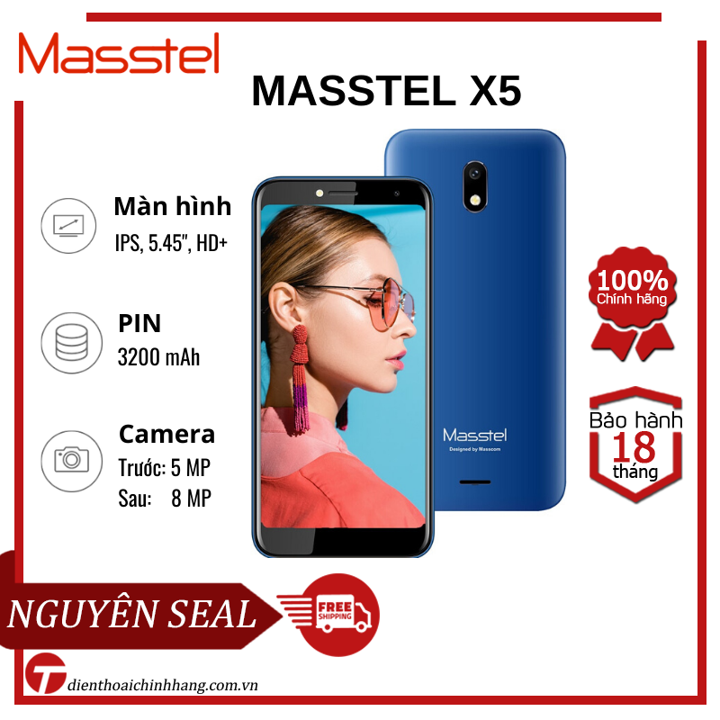 Điện thoại MASSTEL X5 RAM 1GB/8GB - Màn hình sắc nét, lướt web mượt mà, Pin bền, sóng khỏe, thỏa sức trải nghiệm, giá bình dân cho HSSV, người thu nhập thấp