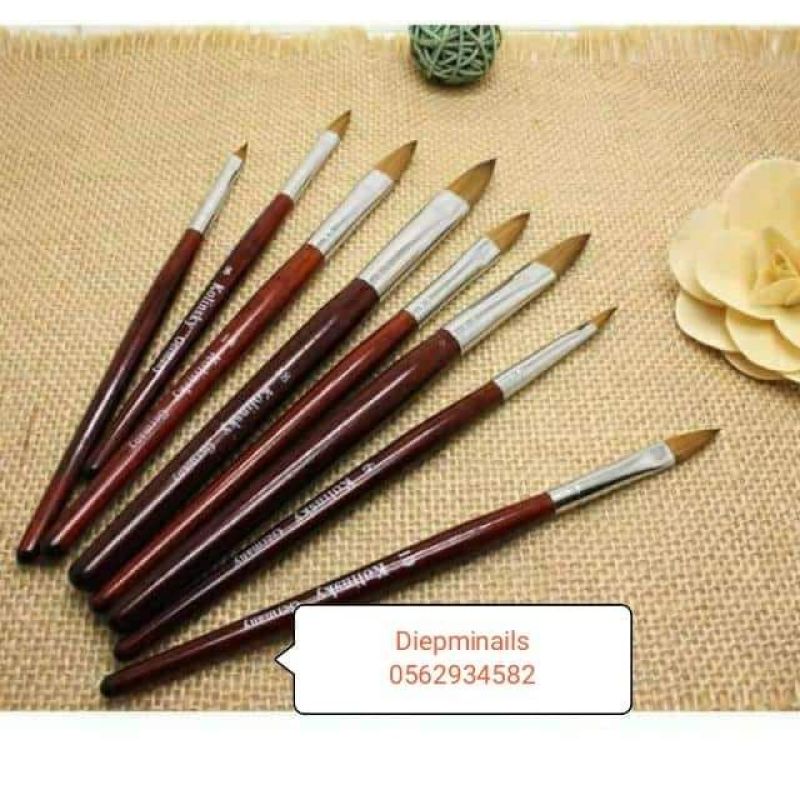 Cọ đắp bột móng hiệu kolinski nail bút đắp bột móng nail loại đẹp đầu cọ mướt giá rẻ