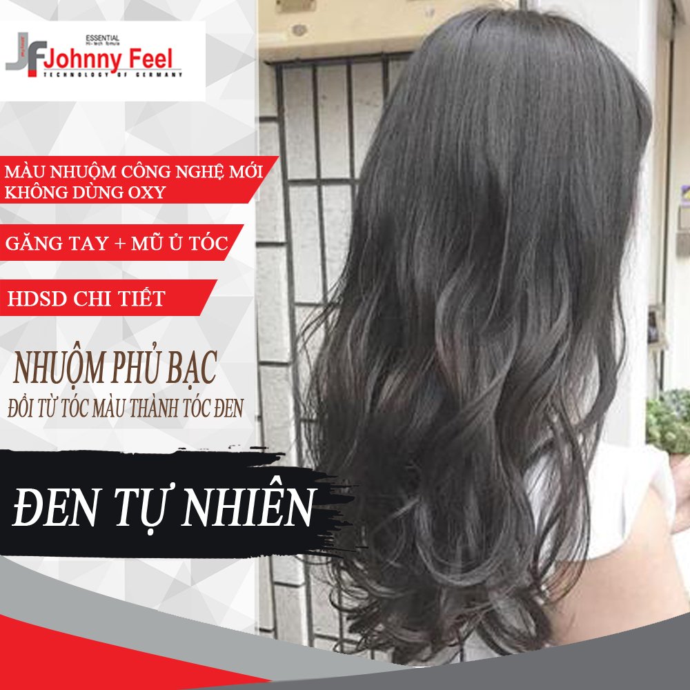 [HCM]Thuốc nhuộm tóc màu ĐEN TỰ NHIÊN siêu mềm mượt - Kèm Oxy