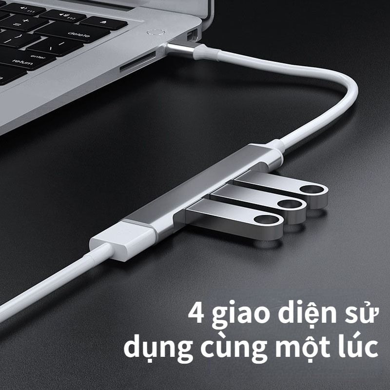 Bộ Chia 4 Cổng USB 3.0 Type C Cho Laptop Máy Tính