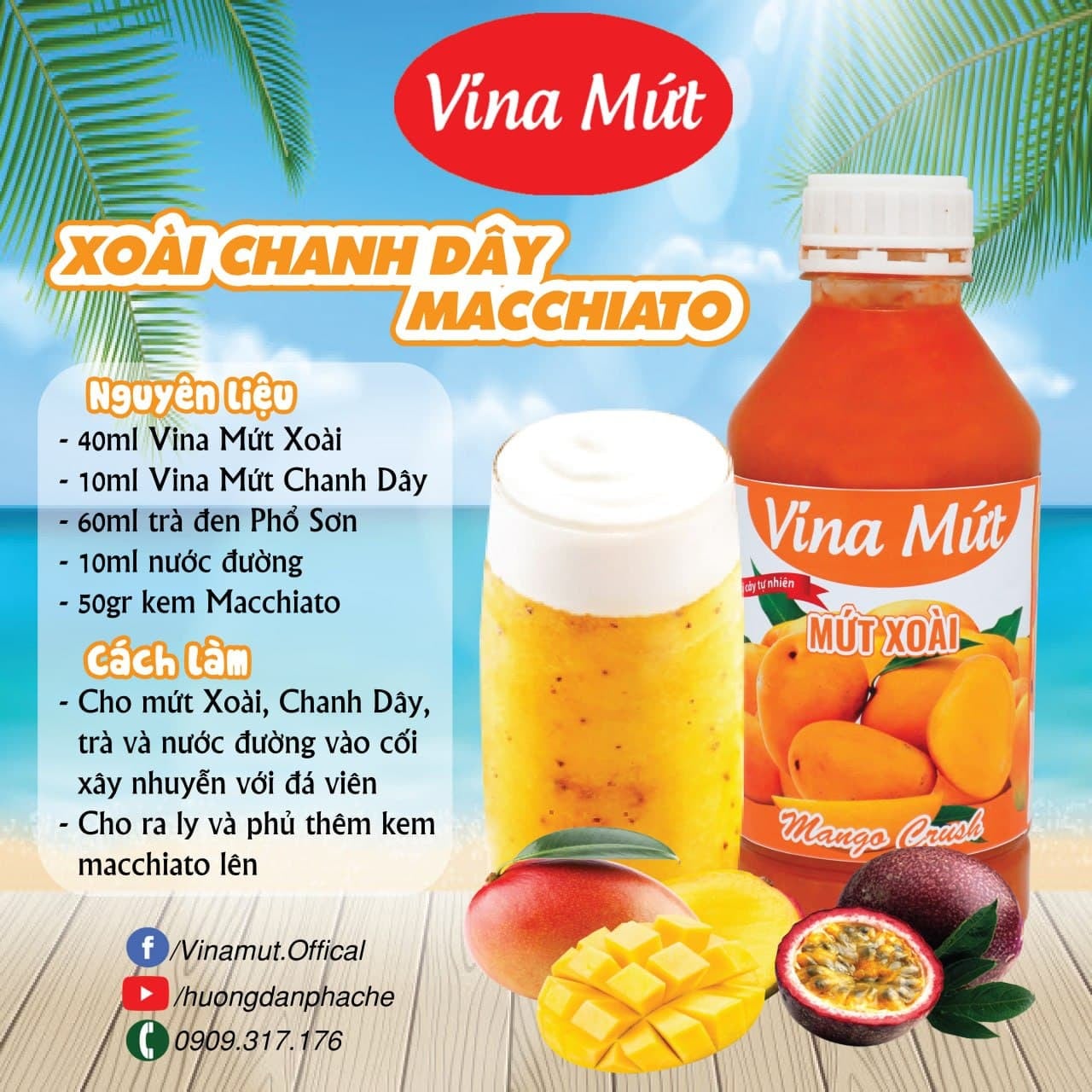 SINH TỐ CHANH DÂY VINA MỨT - 1000G