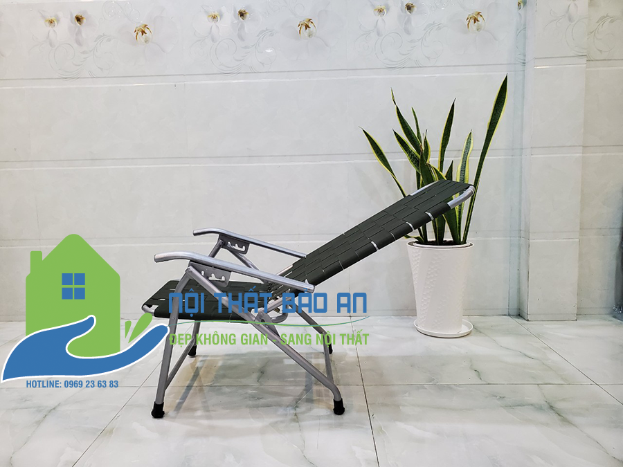 [HCM] Ghế bố xếp sắt mini dây đan BẢO AN -GX19