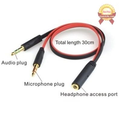 Cáp gộp âm thanh Audio và Micro 2 jack ra 1 jack cắm 3.5mm