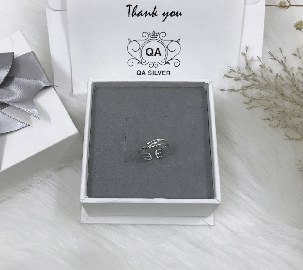 Nhẫn bạc 925 tầng đan chéo nữ form nhỏ ngón út S925 LAYER QA SILVER Ring RI210202