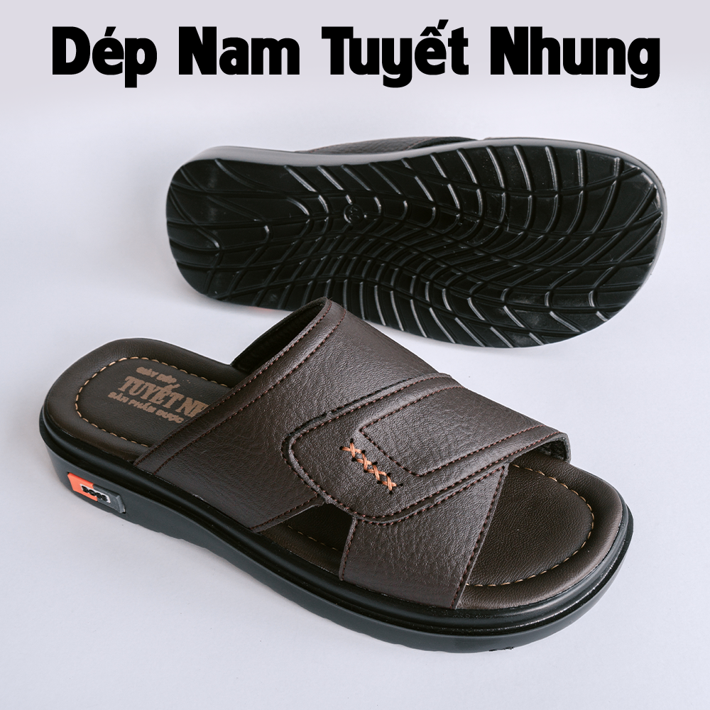 Dép nam đế cao 3cm màu đen/nâu