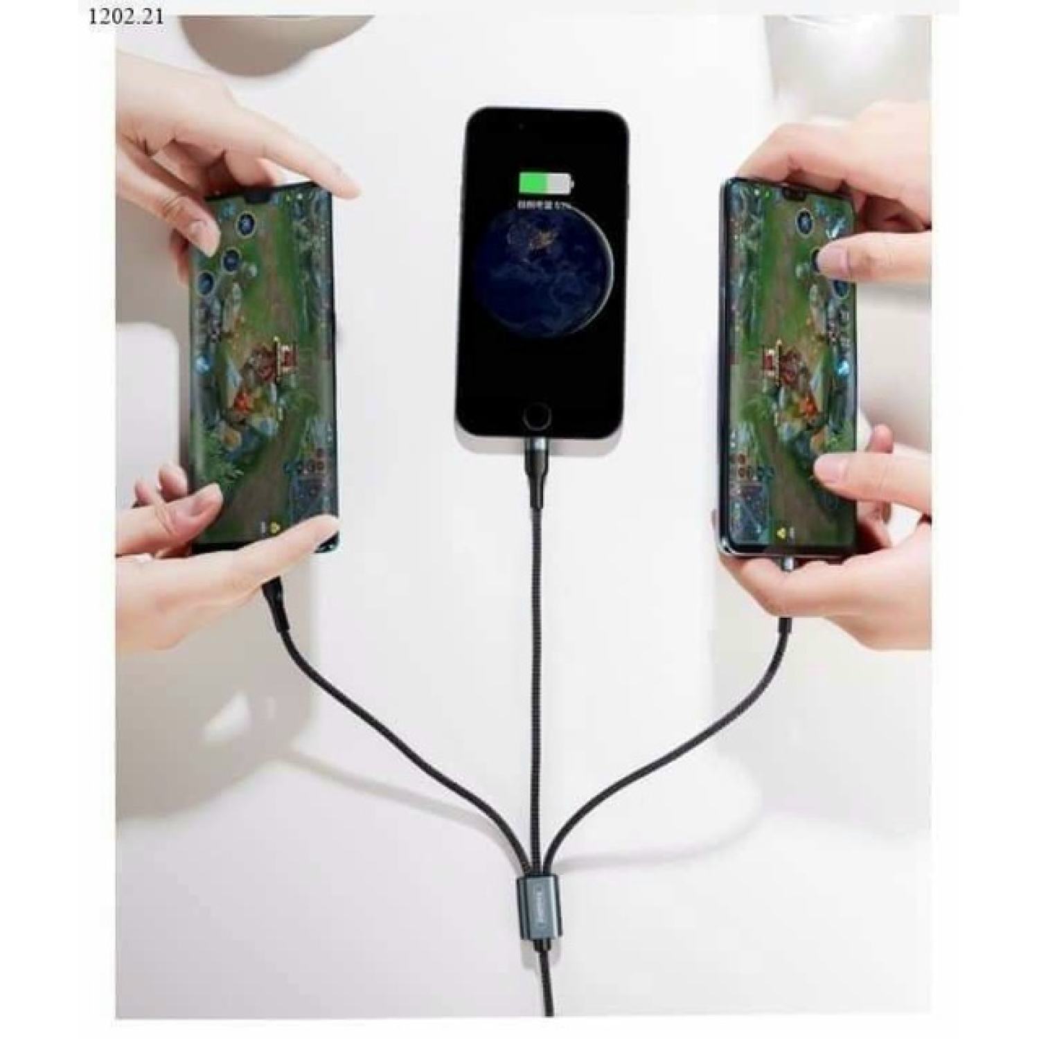 Dây cáp sạc Remax 3 Đầu iρhone - MICRO USB - TYPE C Dây Dù RC-070TH RC-131th
