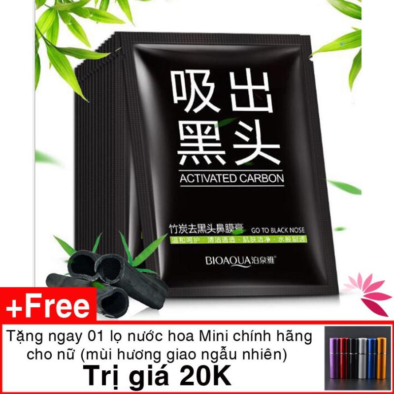 MUA 1 TẶNG 1 NƯỚC HOA SET 5 Mặt nạ lột mụn đầu đen mũi, Có video chiết xuất than tre hoạt tính – Siêu phẩm Lột Mụn