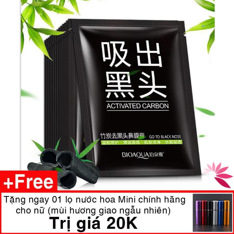 MUA 1 TẶNG 1 NƯỚC HOA SET 10 Mặt nạ lột mụn đầu đen mũi, Có video chiết xuất than tre hoạt tính – Siêu phẩm Lột Mụn nhập khẩu