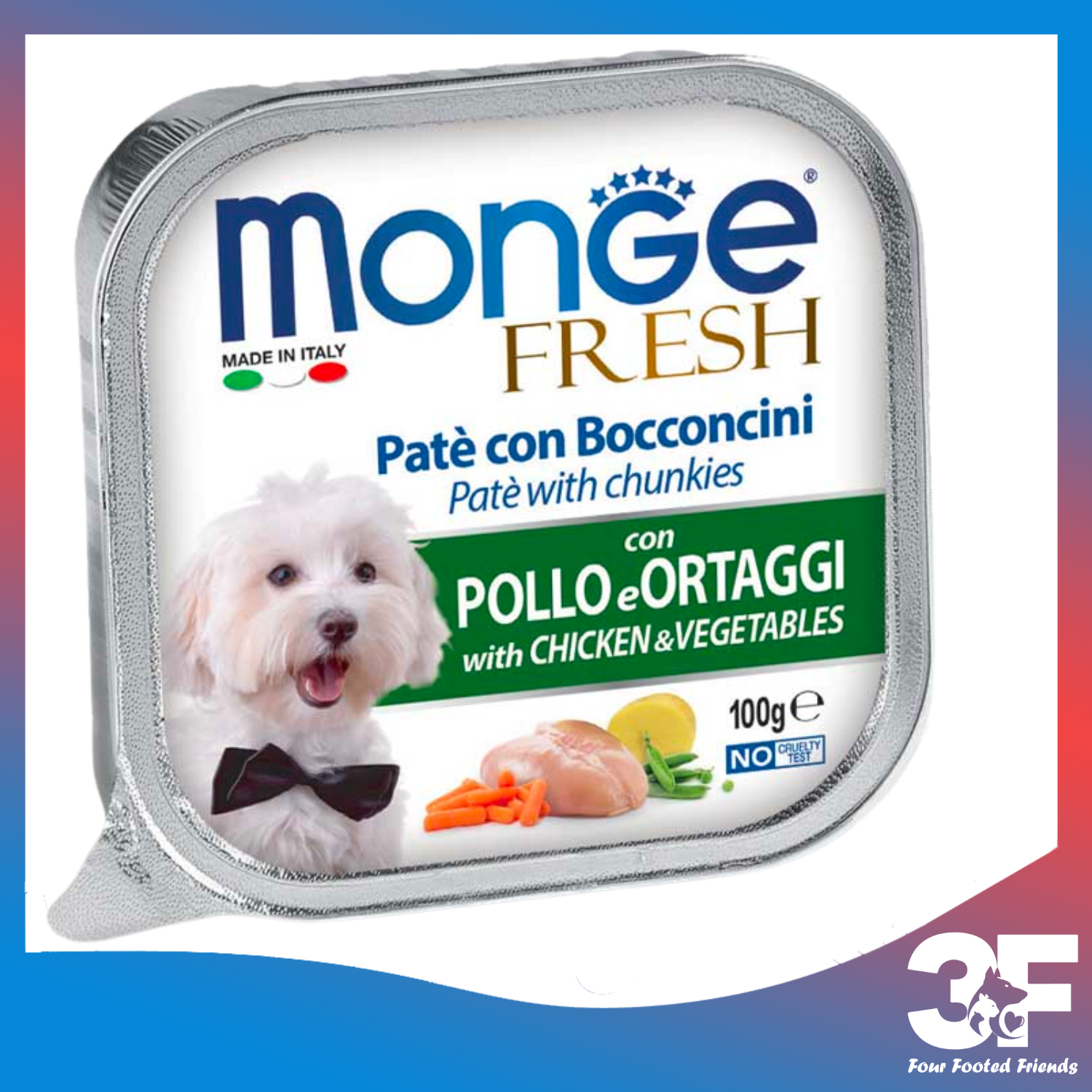 Pate Thức Ăn Ướt Monge Fresh Dành Cho Chó Mọi Lứa Tuổi - Khay 100Gr