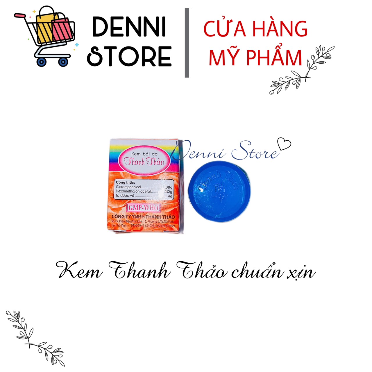 Kem Thanh Thảo Dưỡng Trắng Da Loại Sịn - Kem Ngừa Mụn Thanh Thảo 4g - mỹ phẩm Denni TT