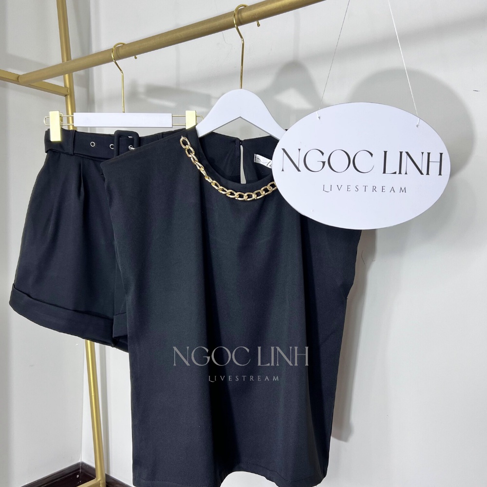 set áo cổ xích, set áo đệm vai, set bộ 3 món
